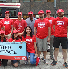 Uncharted team that participated in a charity walk - right side of image