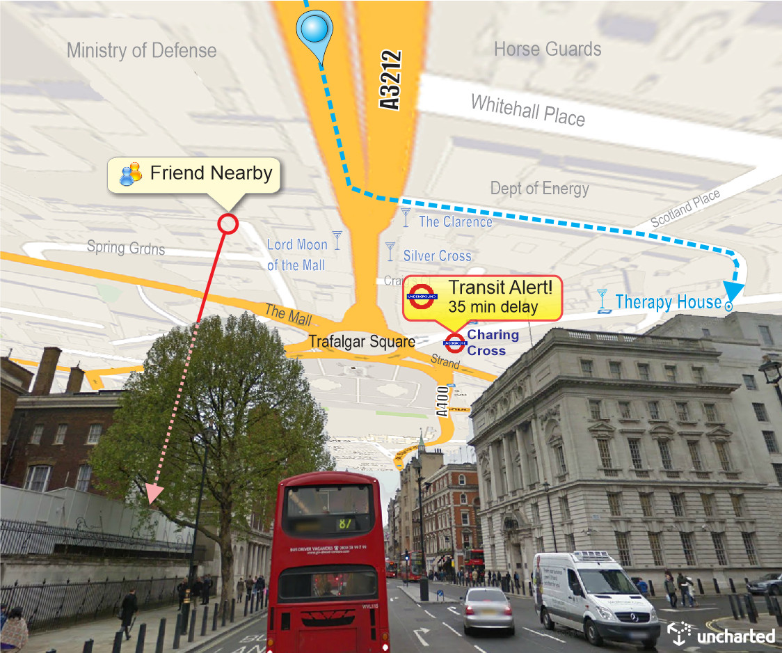 SkyMap concept sketch of navigation in London
