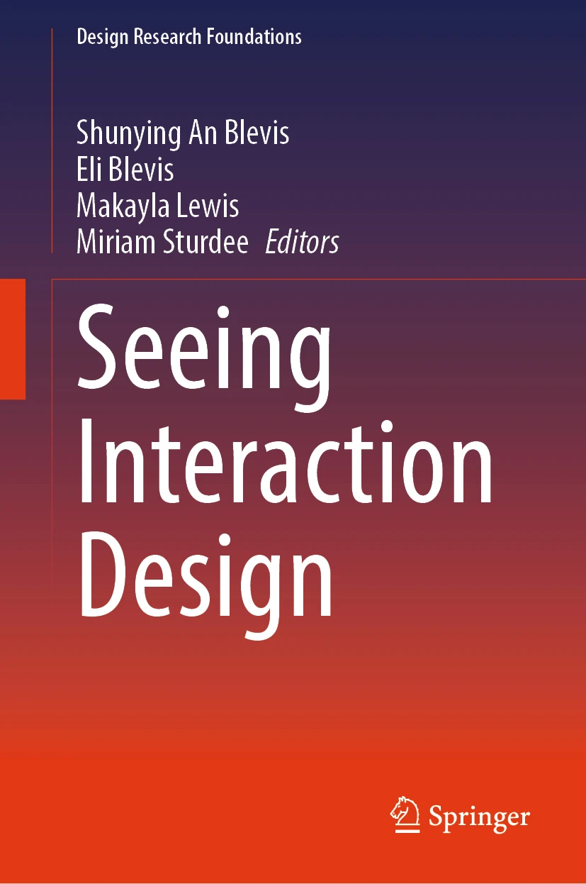 Seeing Interaction Design book cover with a dark blue to red gradient background