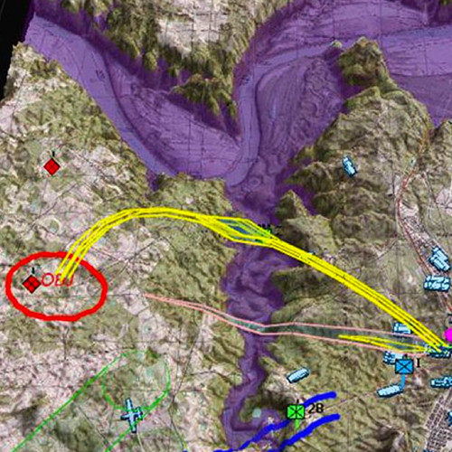 Planned movement for forces and designated target areas.